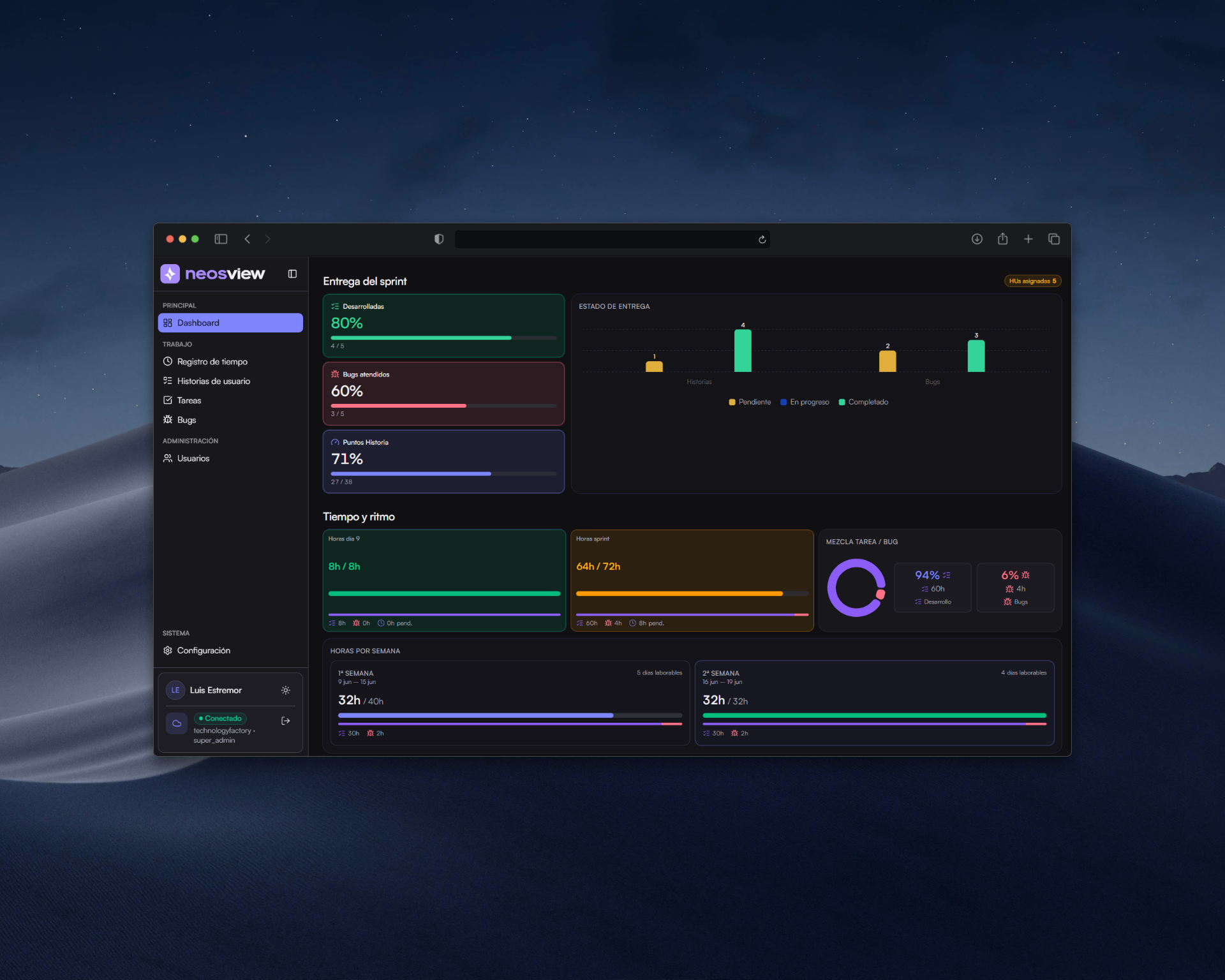 Captura del proyecto NeosView